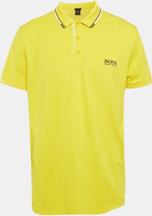 HUGO BOSS Boss By Hugo Boss Yellow Pique Regular Fit Polo T-Shirt