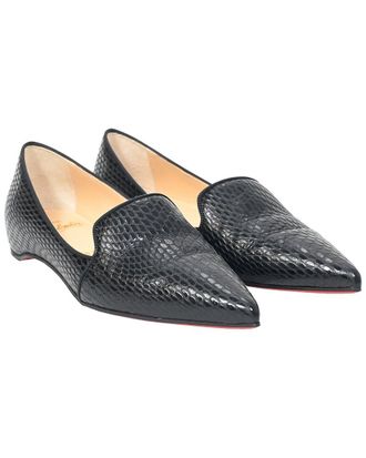 Christian Louboutin Womens Calfskin Leather Kashasha Lizard Embossed Ballet Flat (Authentic Pre-Loved)