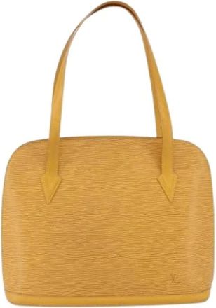 Louis Vuitton Pre-owned Vintage Leren Handtas - Dames - Vintage Handtas - Geel - ONE Size - Leer - Vintage