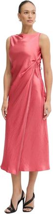Pinko Amico Jurk - Dames - Feestkleedjes - Roze - L - Leer - Kleedjes