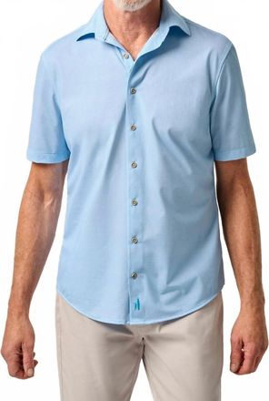 Johnnie-O Spielman Hangin Out Knit Button Up Shirt In Tarpon