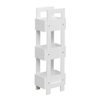 Mobili Rebecca Mobili Rebecca - Rebecca Mobili Escalera De Cocina Con 3 Estantes En Madera Blanca Muebles De Ba&ntilde;o Modernos