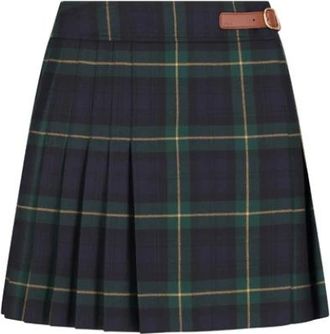 Celine Minigonna Kilt Dettaglio Pelle - Dames - Korte rokken - Veelkleurig - S - Leer - Rokken