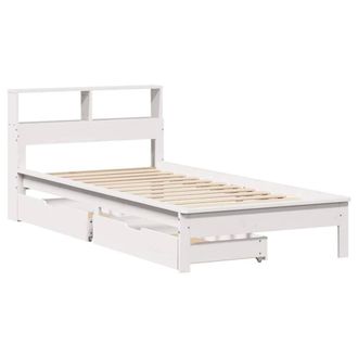 Berkfield Home Durable Bookcase Bed without Mattress White 100x200 cm Solid Wood Pine