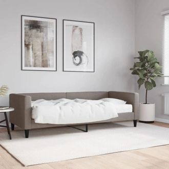 vidaXL Furniture Limited - Sof&aacute; Cama Con Colch&oacute;n Tela Gris Taupe 80x200