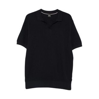 HUGO BOSS Heren, Tops, Blauw, Maat: 2XL Katoen