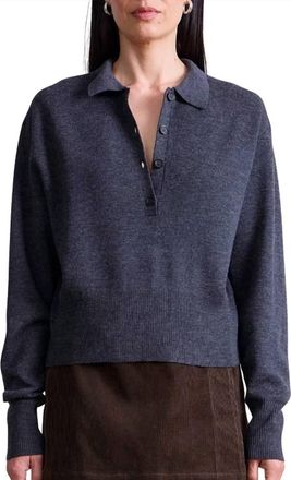 Apiece Apart Kari Polo Knit Top In Grey