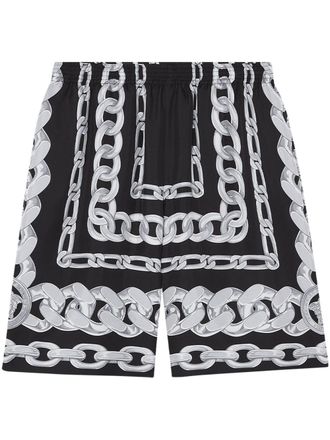 Versace Mens Medusa Chains Silk Shorts
