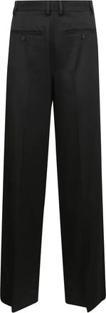Maison Margiela Twill stretch broek met riemlussen - Dames - Wijde Broeken - Zwart - L - Broeken