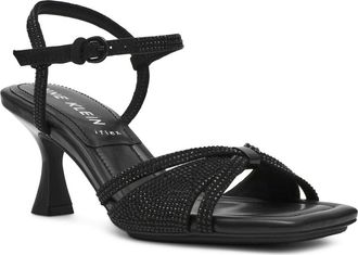 Anne Klein Jelena Ankle Strap Sandal in Black Crystal at Nordstrom, Size 8.5