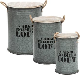 Atmosphera Metallo Sicuro Tin X 3 Loft Atmosphera Cr&eacute;ateur DInt&eacute;rieur