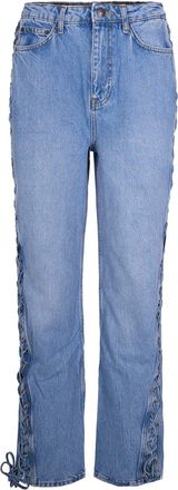 Rotate Hydrangea Twisted Lacing Jeans