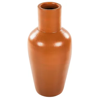 Beliani Beliani - Jarr&oacute;n De Terracota Beige 37 Cm Natural Hecho A Mano Flores Artificiales Karfi
