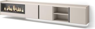 Skraut Home Skraut Home - Mueble Tv, Televisi&oacute;n, Muebles De Sal&oacute;n, Almacenaje, 315x35x50cm, Para Tv Hasta 80, Chimenea El&eacute;ctrica Xxl, Colgado, Suspendido, Led, Es