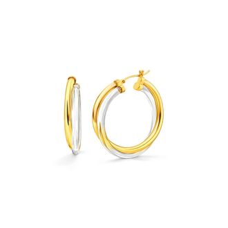 Gold & Honey Womens Crossover Lucite Hoop Earrings In Clear