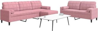 vidaXL Vidaxl - Juego De Sof&aacute;s Con Cojines 3 Piezas Terciopelo Rosa