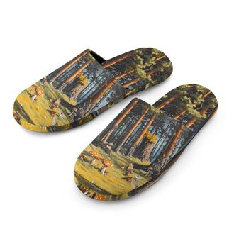 Generic Fairies Hide Seek Forests Trees Mushrooms Mens House Slippers Slip Indoor Slipper On Shoes Warm Outdoor