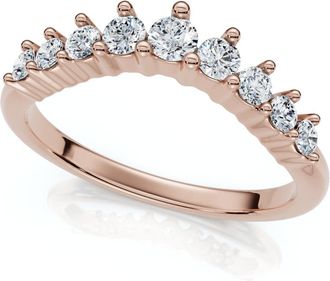 Pompeii3 3/8Ct Diamond Contour Wedding Guard Ring Womens Band 14k Gold Lab Grown