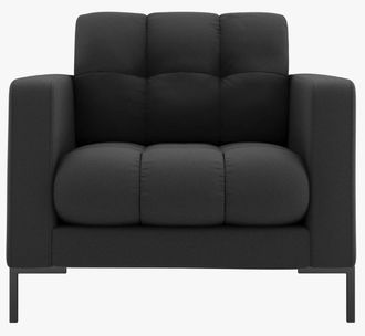 BLOOMINGLOFT Designsessel Mamaia mit Strukturstoff - Dunkelgrau