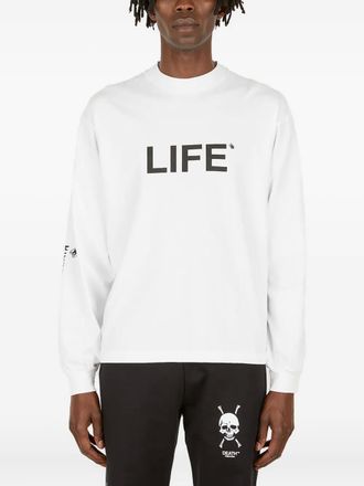 DEATH Cigarettes Life long-sleeve T-shirt - White