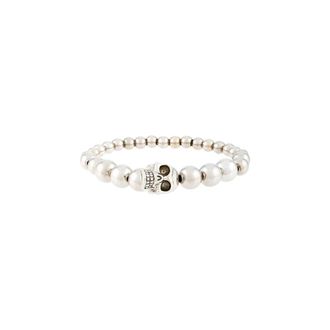Alexander McQueen Bijoux Grijs Elastisch Armband - Heren - Armbanden - Grijs - ONE Size - Accessoires