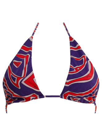 Pucci Top Bikini Triangolo Pucci Con Stamba Labirinto
