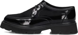 Stefano Lauran Zwarte Veterschoenen Retro Charme - Dames - Veterschoenen - Zwart - 37 EU - Wol - Schoenen