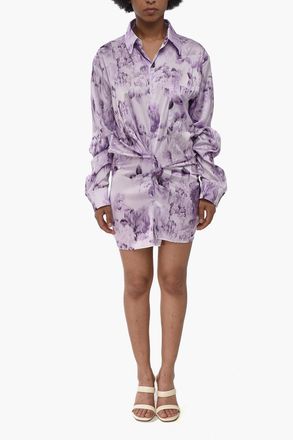 Off-white SEASONAL Chemisier Sahariano TWIST in Satin Off-White