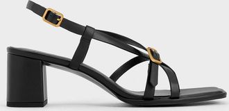 Charles & Keith Strappy Block-Heel Thong Sandals