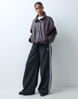 adidas Originals pantaloni della tuta a quadri neri-Grigio