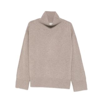Soft Goat Cashmere Knitwear, female, Gray, Size: XS Turtleneck Sweater