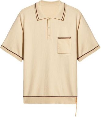 Fortela Herrison Cotton Short Sleeve Polo in Camel at Nordstrom, Size Medium