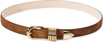 D&eacute;hanche Hollyhock Suede Belt in Ochre/Gold at Nordstrom, Size X-Small