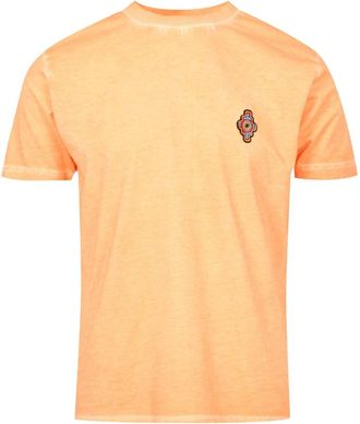 Marcelo Burlon Multicolor Cross Embroidered T-Shirt - Heren - T-shirts - Oranje - S - Katoen - Tops