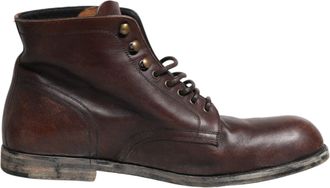 Dolce & Gabbana Brown Lace Up Short Ankle Boots Men Mens Shoes