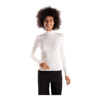 Marella Geribbelde Cream Sweater Slim Fit - Dames - Truien - Beige - Maat: L Viscose