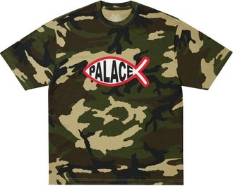 Palace Plaice T-Shirt Woodland Camo P31TS045