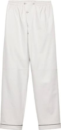 Prada elasticated-waistband leather trousers - men - Nappa Leather - 52 - White