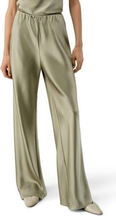 LilySilk Womens Straight-Leg Silk Satin Pants in Artichoke at Nordstrom, Size 10