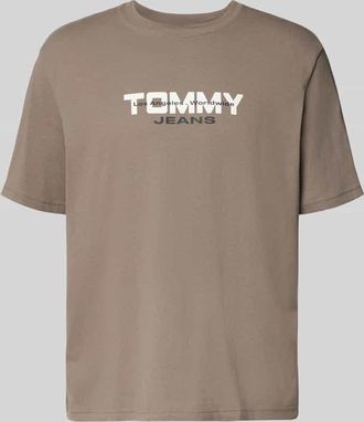 Tommy Jeans Regular Fit T-Shirt aus reiner Baumwolle in Taupe, Gr&ouml;&szlig;e XXL