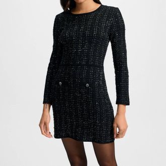 Veronica Beard Channing Knit Mini Dress In Black