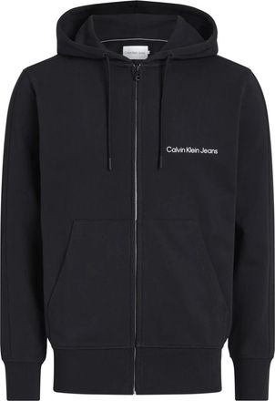 Calvin Klein Zwarte Hoodie Trui Katoen - Heren - Vesten met rits - Zwart - 2XL - Katoen - Hoodies & sweatvesten