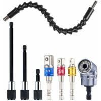OEM 1 Extensi&oacute;n Flexible Para Taladro + 1 Adaptador De Taladro En &Aacute;ngulo Recto + 3 Puntas Para Destornillador De Impacto + 3 Portapuntas Para Destornillad
