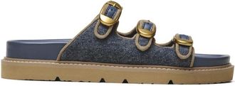Marc Jacobs Schoenen, Dames, Blauw, 38 EU, Katoen, The Lug Sole Slide