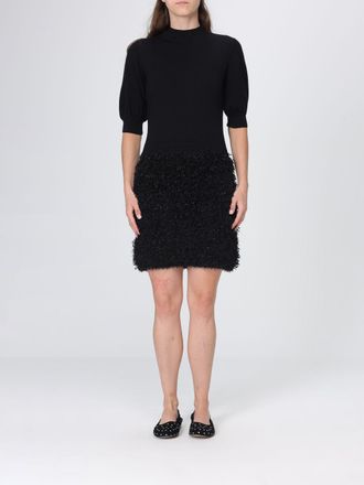 Twinset Short-Sleeved Viscose Knit Mini Sheath Dress