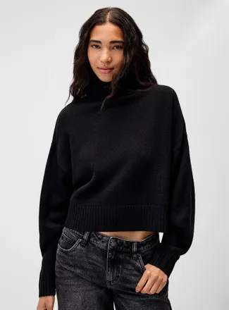 Twik Womens Loose mock-neck boxy-fit sweater