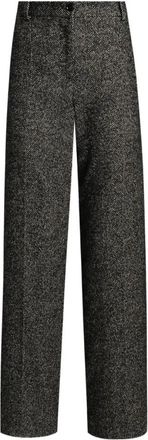 Dolce & Gabbana Stretch Wool Chevron Broeken - Dames - Wijde Broeken - Veelkleurig - M - Wol - Broeken