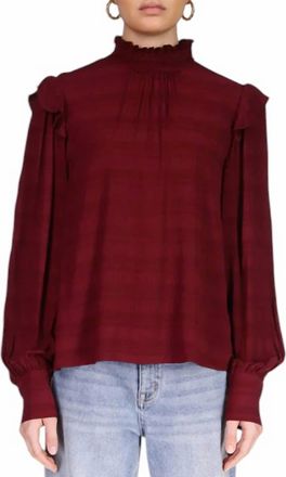 Sanctuary Romance Popover Blouse In Dark Cherry
