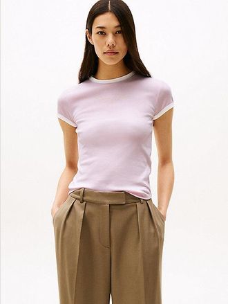 Tommy Hilfiger Logo Embroidery Slim T-Shirt