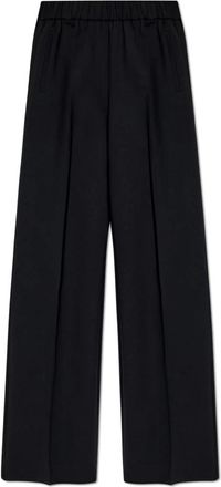 Dolce & Gabbana Wollen broek - Dames - Wijde Broeken - Zwart - XS - Wol - Broeken